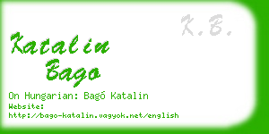 katalin bago business card
